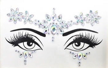 Diamonte Face (Silver Flowers)